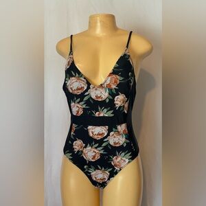 Cupshe Black Floral One Piece Swimsuit